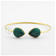 Wholesale Supplier for Handmade Malachite Gold Plated 925 Silver Bangle for Women